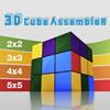 3D Cube Assembler - Simple and convenient 3D version of a Rubik's cube with dimensions 2x2 3x3 4x4 and 5x5. Allows to customize side colors and rotation speed