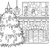 Christmas Coloring - Coloring a Christmas tree next to an fireplace. Drawing done by Vannetti Productions (http://vannetti.speedwork.nl).