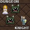 Dungeon Knight - Dungeon Knight is a puzzle game. You control the fearsome knight with the great -but as it seems, totally useless- sword in a quest to save the princess from the dungeon. As expected, the dungeon is inhabited by slimy monsters. And just because the sword cannot seem to do much more than keep the monsters a bit away, all you can do is to avoid them. Until they realise that you do not pose much of a threat of course.

Or do you? Of course you do! Even if your equipment might not be in a state to take advantage of your brawns, your brain is in perfect shape and you can outsmart these green drones at any time. Just guide them to their own death by bumping them to each other. Or just outrun them.