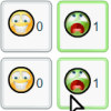 Flip Flop Game - Clicking a smiley face reverses it's emotion and also of the 4 smilies around it. Turn all the smilies happy. :-)