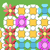 Flower Fall - Click flowers that are connected to at least one other flower of the same color. A typical collapse game where the flowers are stacked close together.