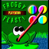 Froggy Feast - Froggy Feast is a unique match puzzle game that lets you perform a multitude of combinations to earn points. Click two-colored orbs to change their color and create matches from 3 orbs up to 9! See how many different matches you can create!