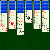 Spider Solitaire - Spider is a well known two pack patience game.  The aim is to build sequences from king to ace in suit on the tableau, and remove them to the foundations.  Cards can be stacked by rank, but only sequences in suit can be moved.  New cards can be dealt onto the ten piles from the stock when required.