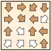 White And Tan Puzzles - Color some of the arrows below tan. Each white arrow should point at exactly 1 white arrow, and each tan arrow should point at 2 tan arrows.